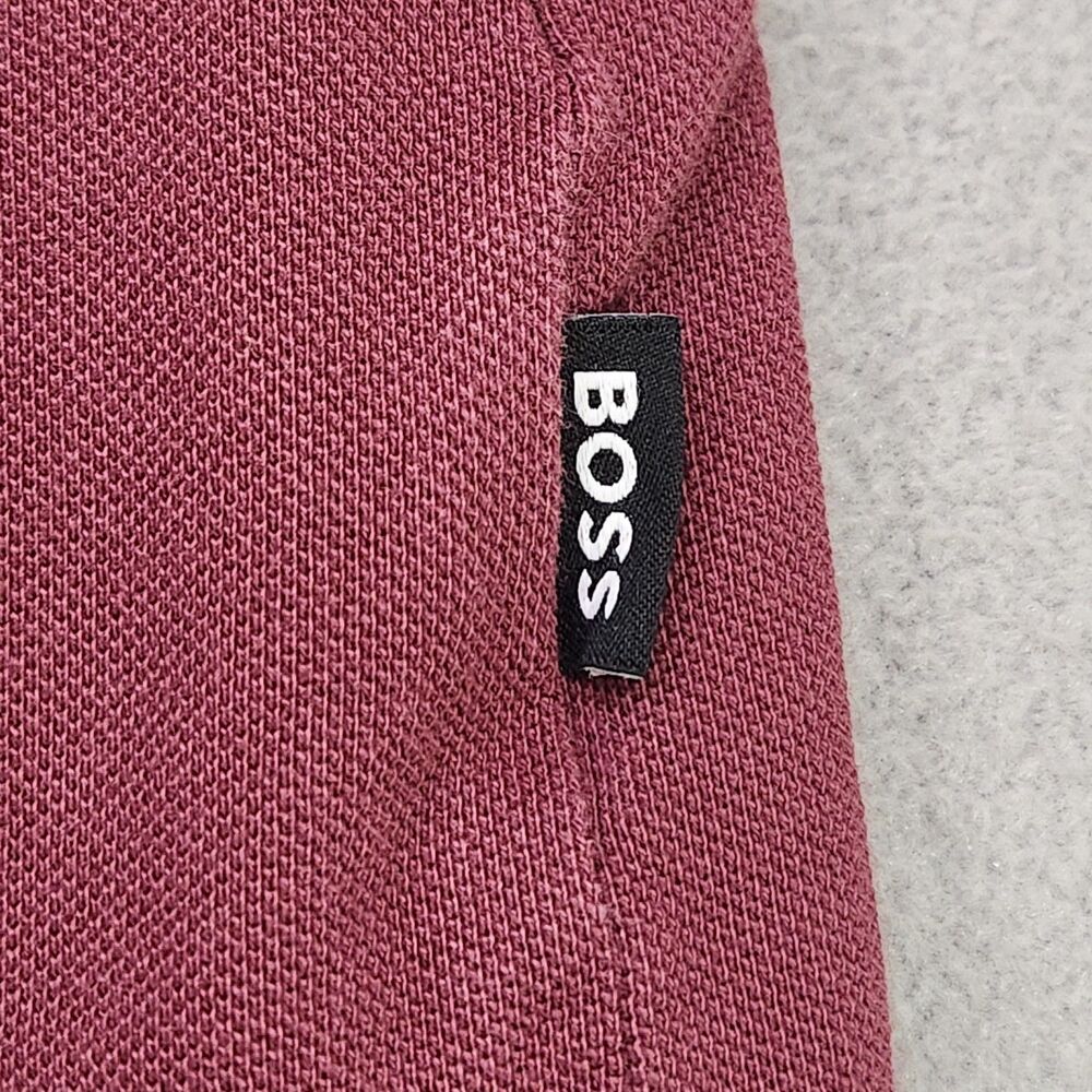 Hugo Boss Polo Shirt Men's 2XL Burgundy Red Short Sleeve Cotton Pique Golf - Picture 5 of 6